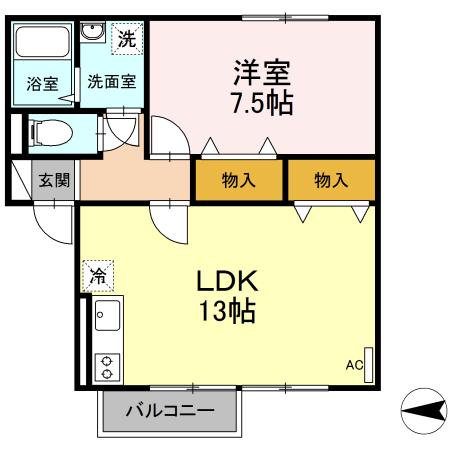★D-room★インターネットWi-Fi無料★セジュールさびしろB