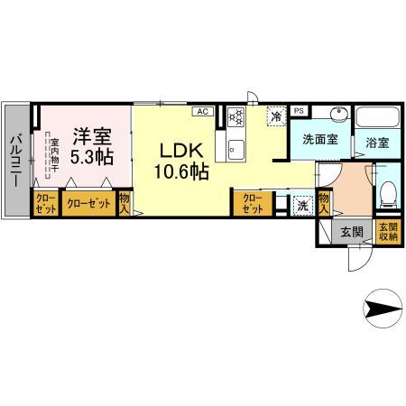 ★D-room★都市ガス★インターネットWi-Fi無料★West RiverⅠ